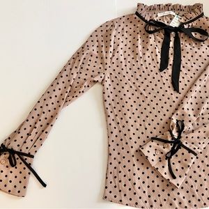 Polka Dot Women’s Blouse Medium New With Tags Rose Pink Active USA